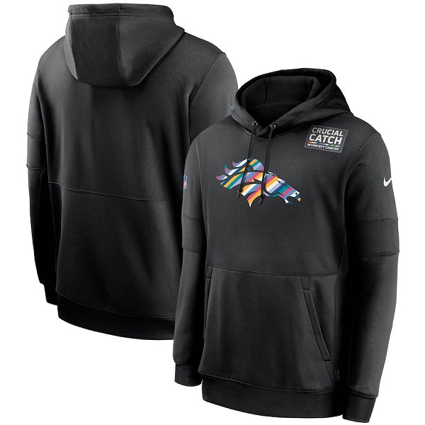 Men's Denver Broncos Black NFL 2020 Crucial Catch Sideline Performance Pullover Hoodie Men's Denver Broncos Black NFL 2020 Crucial Catch Sideline Performance Pullover Hoodie